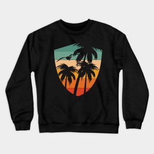 Beverly Hills los angeles palm trees badge vintage sunset Crewneck Sweatshirt